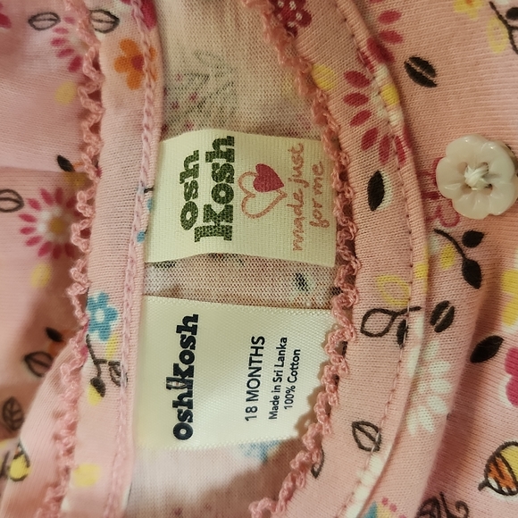 NWT Oshkosh 2 pc Dress Set Long Sleeve Bloomers Size 18 Month - Picture 10 of 11